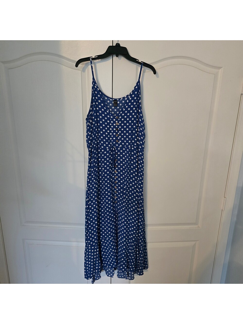 SHEIN Blue Polka Dot Sleeveless Dress